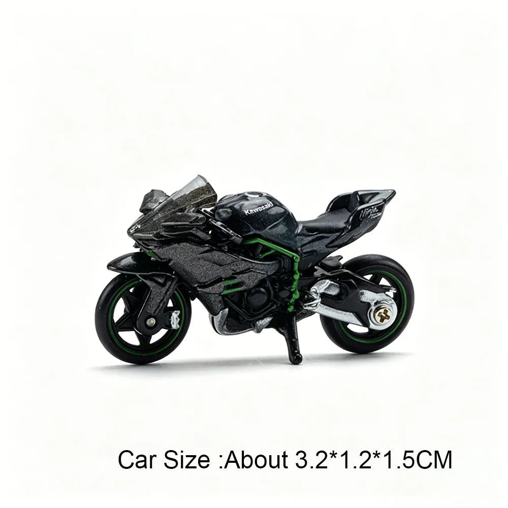 1:64 Kawasaki H2R Motorcycle Toys Models Miniature Diecast Alloy Cars Rubber Tire Metal Body Vehices Creative Gifts for Friends