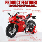 1:9 V4R V4S Miniature Model Motorbike Toys Alloy Diecast Shock Absorption Front Wheel Steering Kids Christmas Motorcycle Gifts
