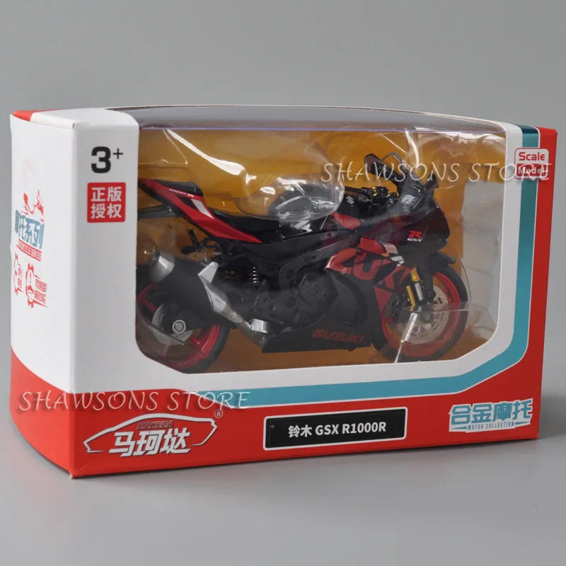1:12 Scale Diecast Motorcycle Model Toys Suzuki GSX R1000R Sport Bike Miniature Replica Collectible