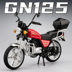 1:12 Suzuki GN125 Honda Monkey Miniature Motorcycle Model Alloy Diecast Car Toy with Light Front Wheel Steering Gift Collectible
