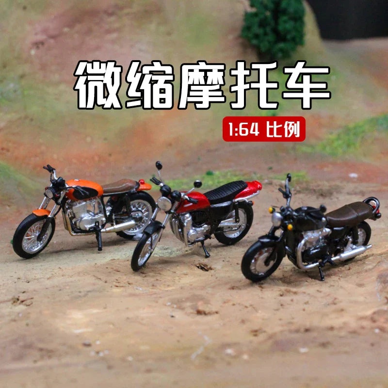 1:64 Scale Miniature Motorcycle Model Scene Versatile Mini Motorcycle High Simulation Retro Mini Motorcycle Hand-painted