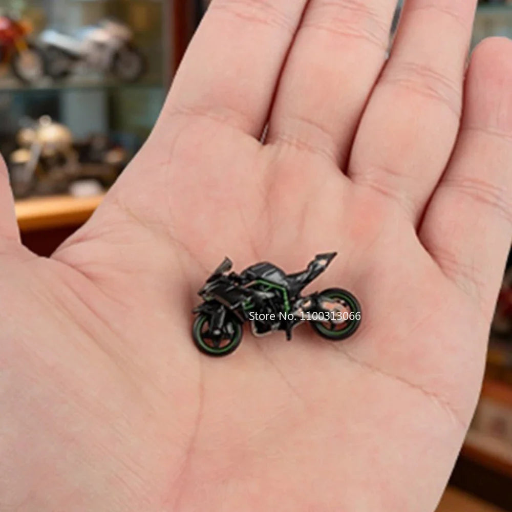 1:64 Kawasaki H2R Motorcycle Toys Models Miniature Diecast Alloy Cars Rubber Tire Metal Body Vehices Creative Gifts for Friends