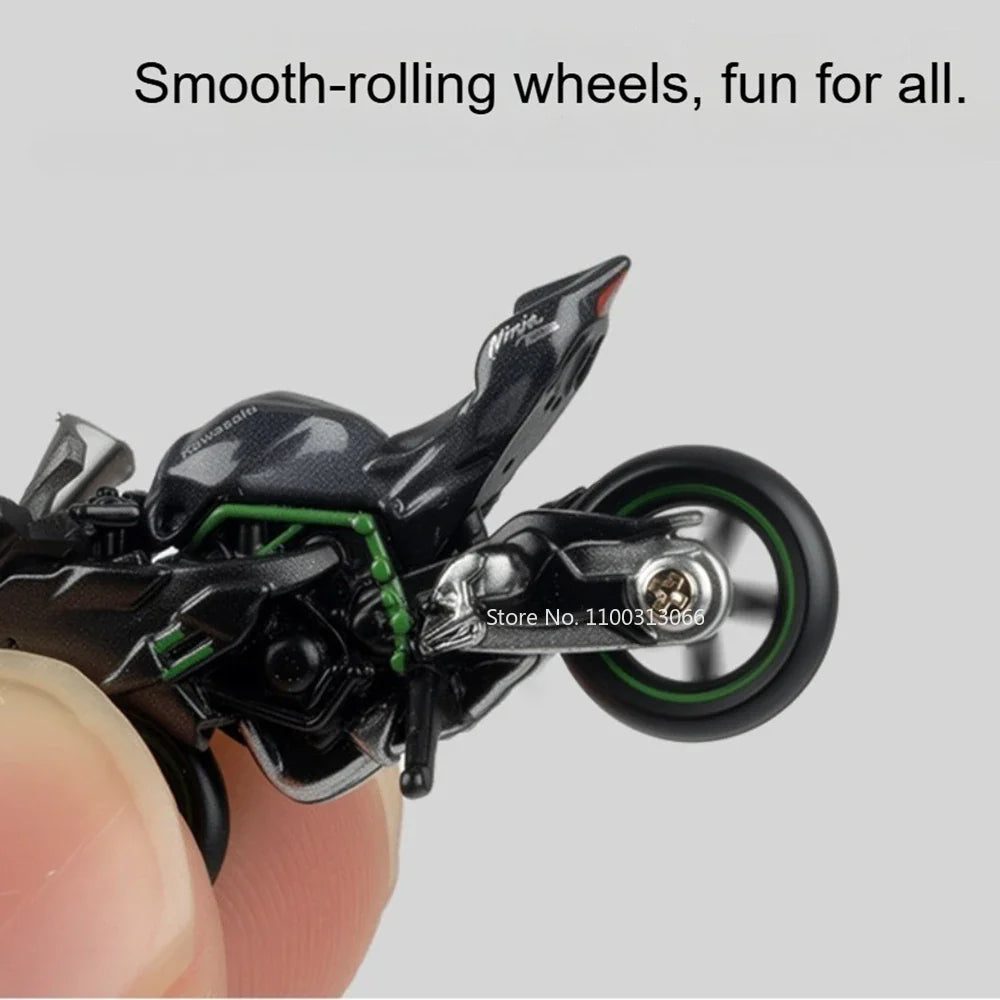 1:64 Kawasaki H2R Motorcycle Toys Models Miniature Diecast Alloy Cars Rubber Tire Metal Body Vehices Creative Gifts for Friends