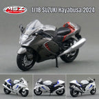 MSZ 1:18 Suzuki Hayabusa 2024 Toy Motorcycle Diecast Alloy Miniature Vehicle Model Racing Collection Gift for Children Boy