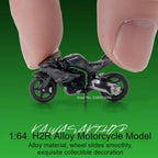 1:64 Kawasaki H2R Motorcycle Toys Models Miniature Diecast Alloy Cars Rubber Tire Metal Body Vehices Creative Gifts for Friends