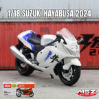 MSZ 1:18 Suzuki Hayabusa 2024 Toy Motorcycle Diecast Alloy Miniature Vehicle Model Racing Collection Gift for Children Boy
