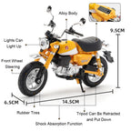 1:12 Suzuki GN125 Honda Monkey Miniature Motorcycle Model Alloy Diecast Car Toy with Light Front Wheel Steering Gift Collectible