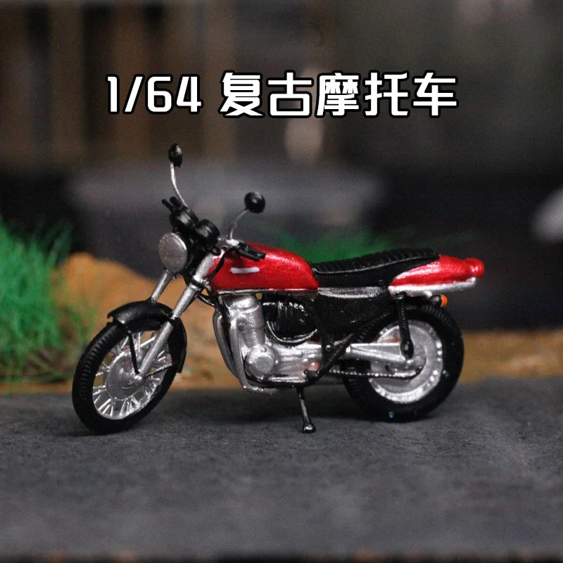 1:64 Scale Miniature Motorcycle Model Scene Versatile Mini Motorcycle High Simulation Retro Mini Motorcycle Hand-painted