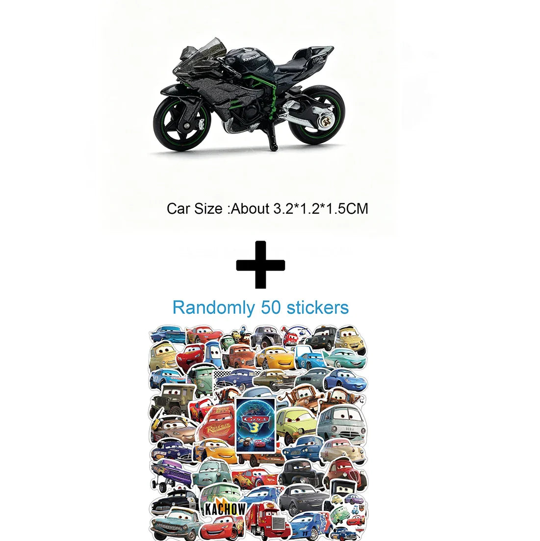 1:64 Kawasaki H2R Motorcycle Toys Models Miniature Diecast Alloy Cars Rubber Tire Metal Body Vehices Creative Gifts for Friends